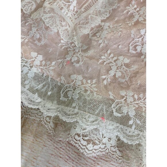 Vintage 80's Jessica McClintock Blush Pink Lace Short Sleeve Youth Dress - 8 - Picture 4 of 13